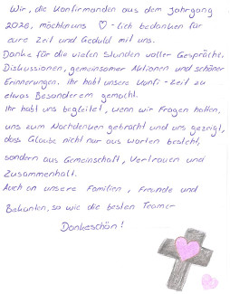 Dank Konfirmanden